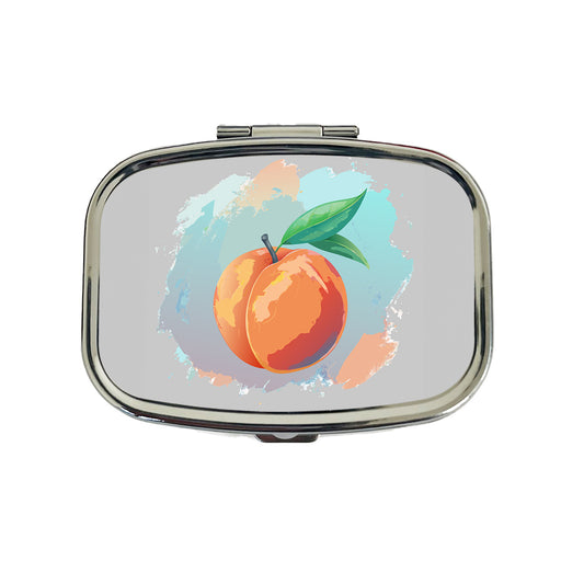 Peach Fruit Watercolor Travel Pill Box Case