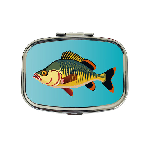 Perch Fish Colorful Fishing Travel Pill Box Case