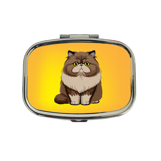 Persian Cat Sitting Travel Pill Box Case