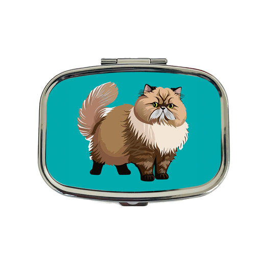 Persian Cat Standing Travel Pill Box Case
