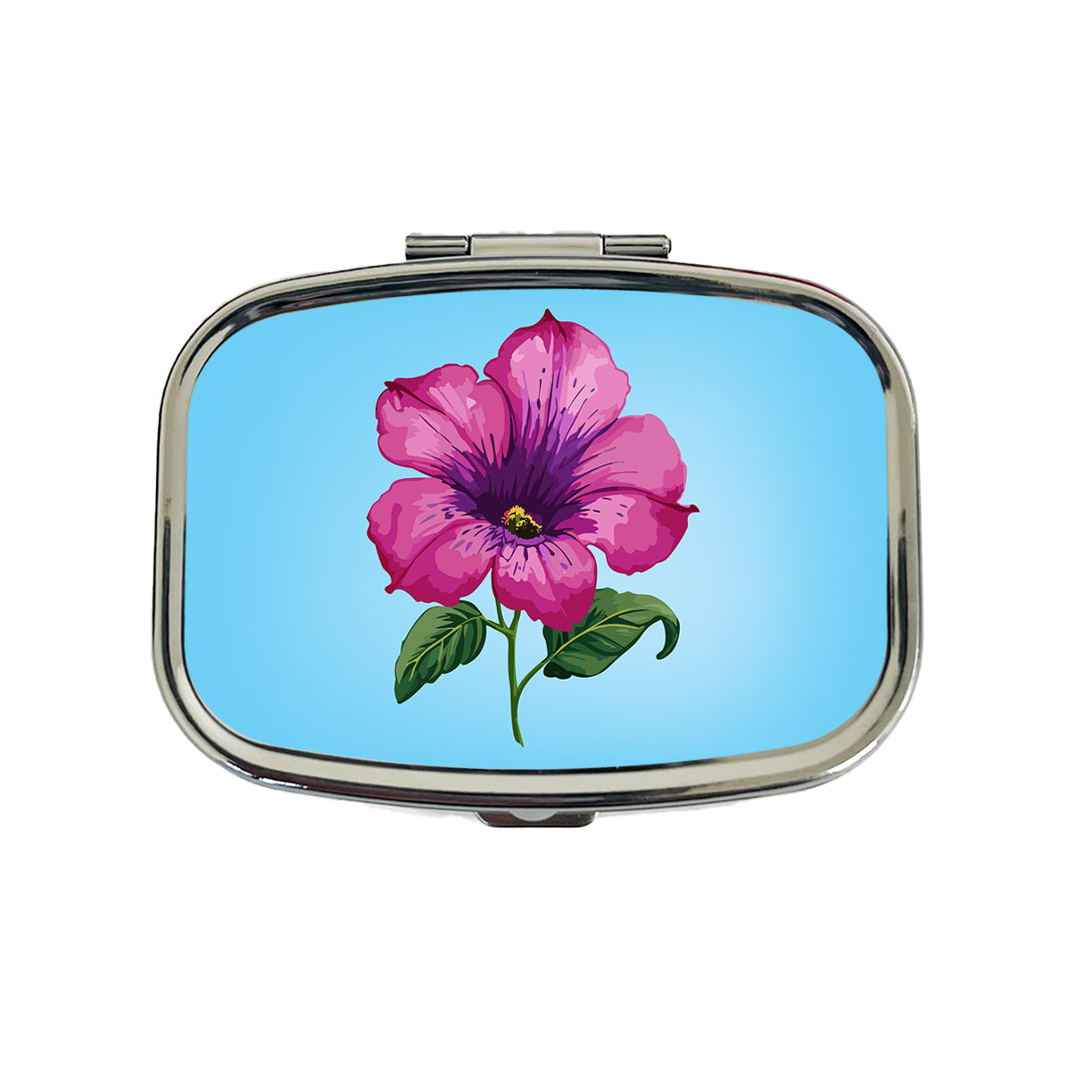 Petunia Flower Watercolor Pink Travel Pill Box Case