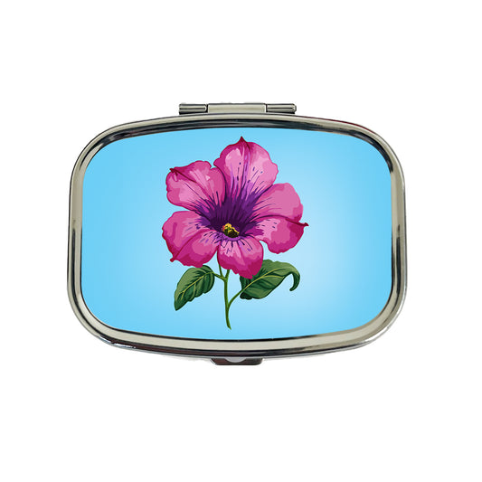Petunia Flower Watercolor Pink Travel Pill Box Case