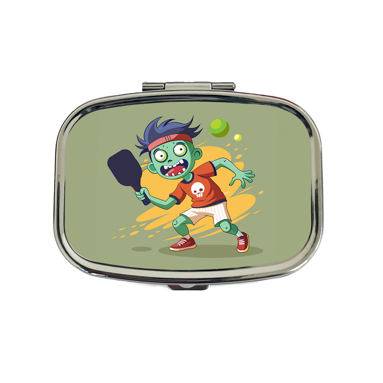 Pickleball Zombie Travel Pill Box Case