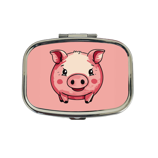 Pig Smiling Standing Travel Pill Box Case