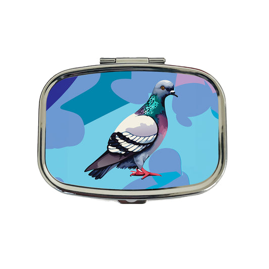 Pigeon Bird Watercolor Travel Pill Box Case