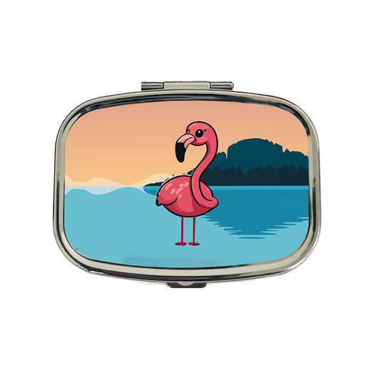 Pink Flamingo Sweet Travel Pill Box Case