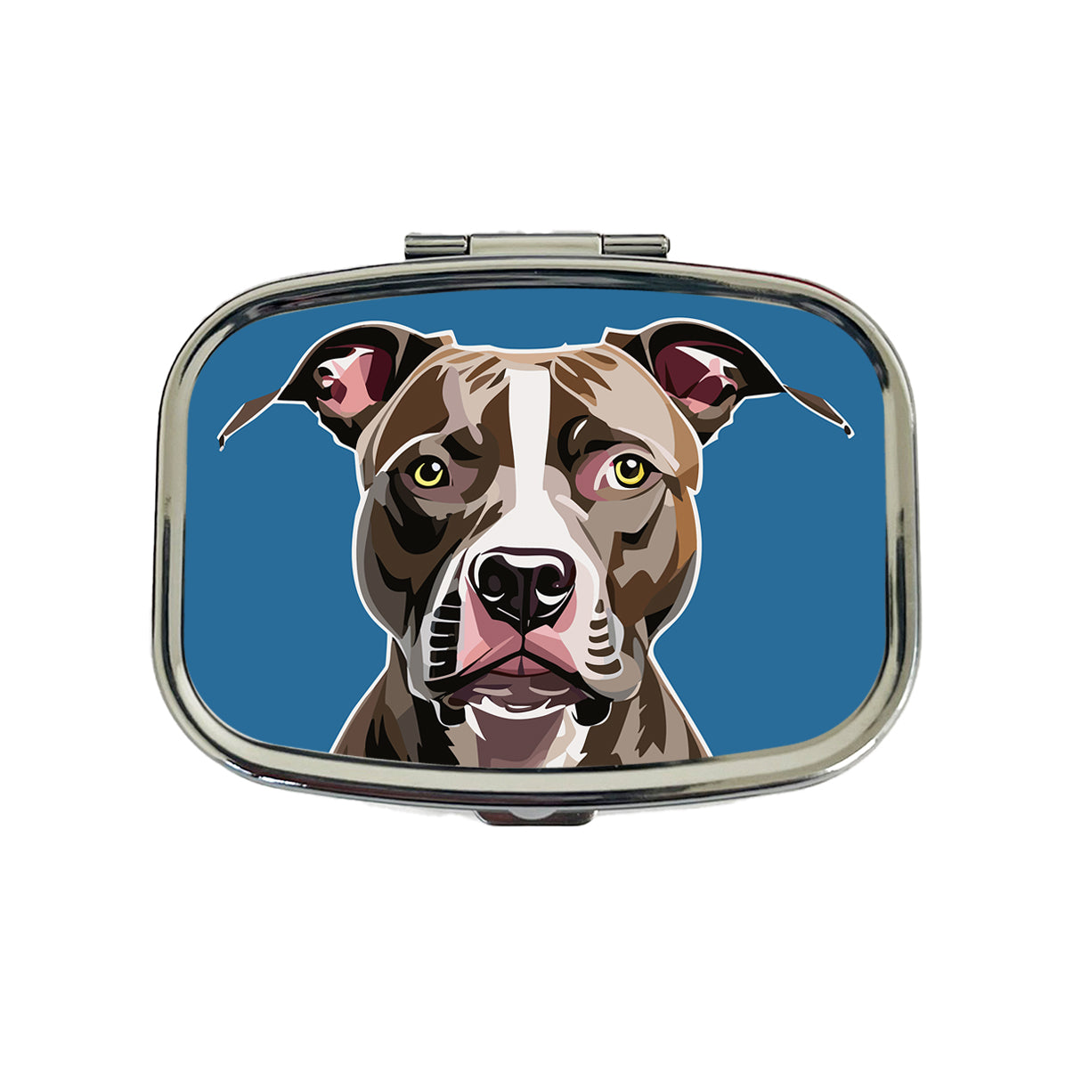 Pit Bull Dog Face Staring Travel Pill Box Case