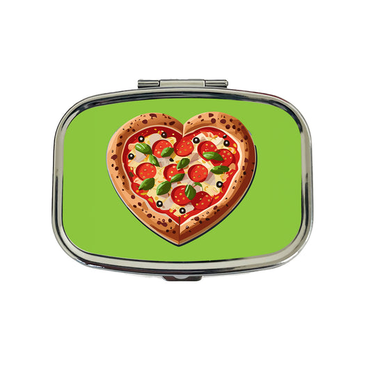 Pizza Heart Love Travel Pill Box Case