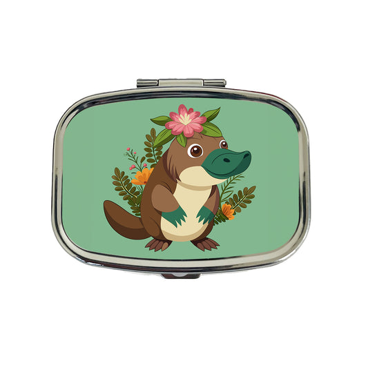 Platypus Floral Flowers Travel Pill Box Case
