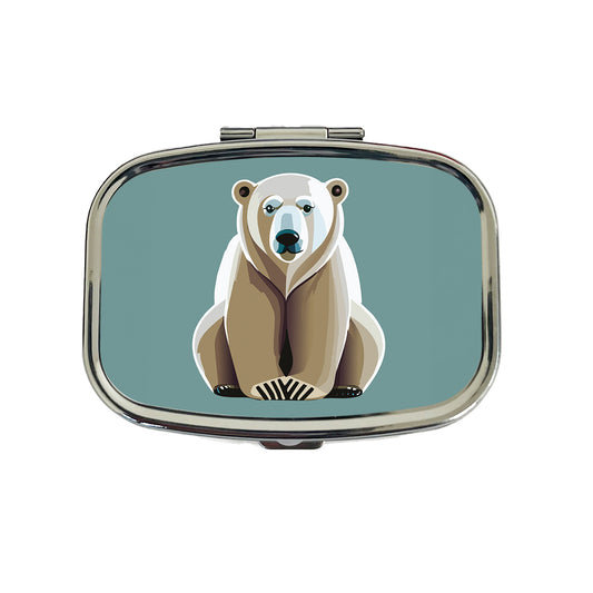 Polar Bear Sitting Travel Pill Box Case