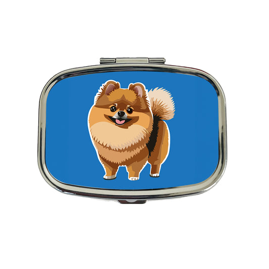 Pomeranian Dog Standing Travel Pill Box Case