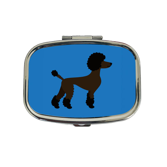 Poodle Silhouette Profile Dog Travel Pill Box Case