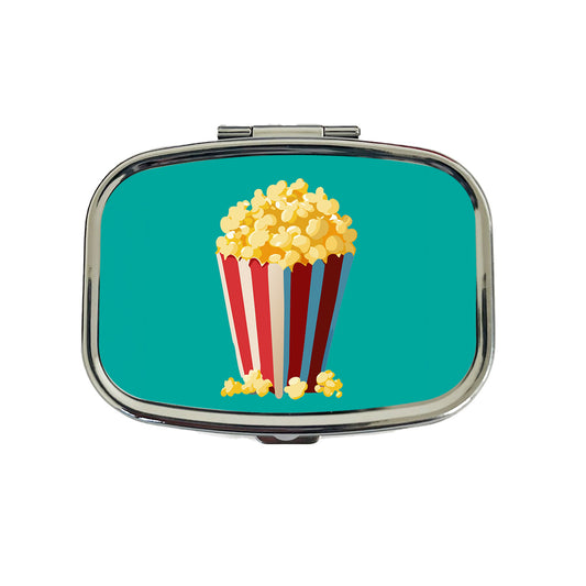 Popcorn Red White Striped Container Travel Pill Box Case