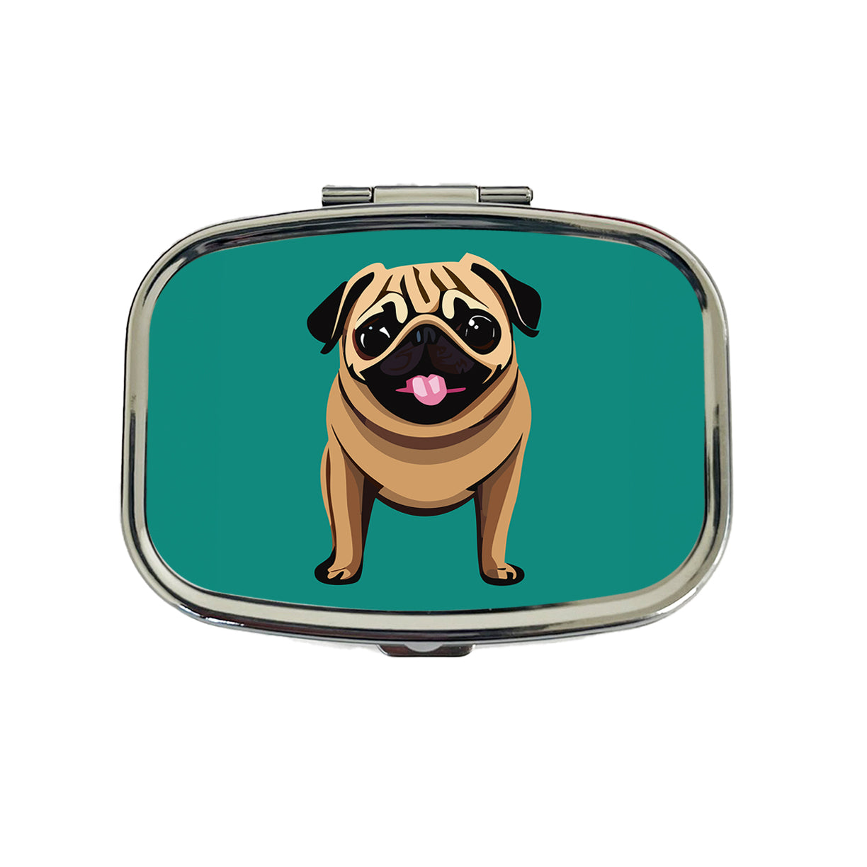Pug Sticking Out Tongue Dog Travel Pill Box Case