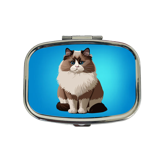 Ragdoll Cat Sitting Travel Pill Box Case