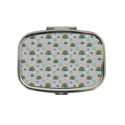 Rainbows and Stars Pattern Travel Pill Box Case