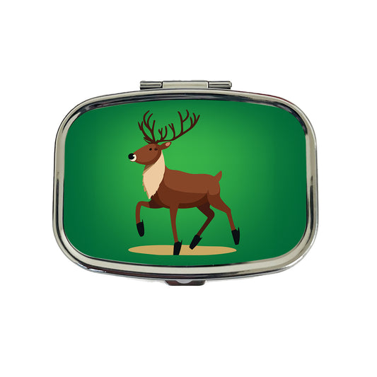 Reindeer Prancing Christmas Travel Pill Box Case