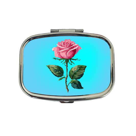 Rose Roses Pink Flower Watercolor Travel Pill Box Case