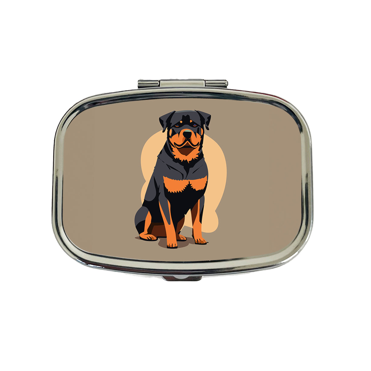 Rottweiler Dog Sitting Travel Pill Box Case