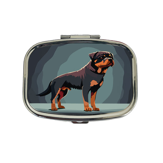 Rottweiler Dog Standing Travel Pill Box Case