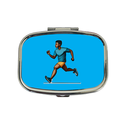 Running Jogging Man Exercise Travel Pill Box Case
