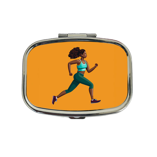 Running Jogging Woman Exercise Travel Pill Box Case