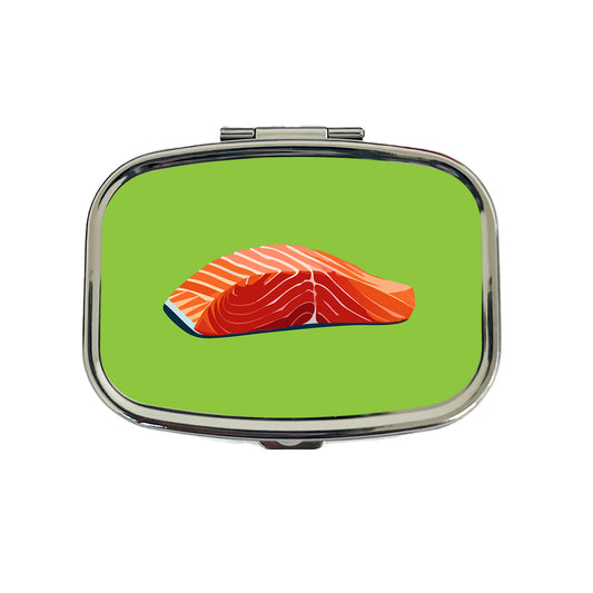 Salmon Fresh Fish Fillet Sockeye Atlantic Travel Pill Box Case