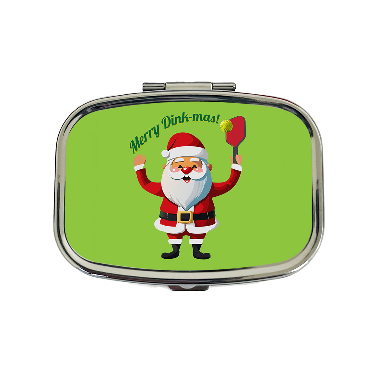 Santa Playing Pickleball Funny Merry Dink-mas Christmas Travel Pill Box Case
