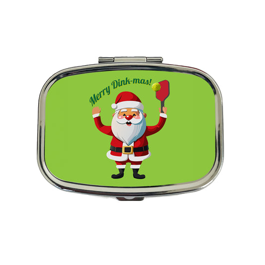 Santa Playing Pickleball Funny Merry Dink-mas Christmas Travel Pill Box Case