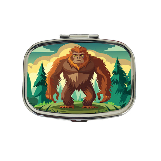 Sasquatch Big Foot Drawing Travel Pill Box Case