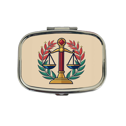 Scales of Justice Travel Pill Box Case