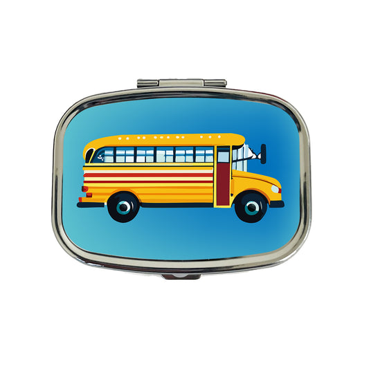 School Bus Travel Pill Box Case