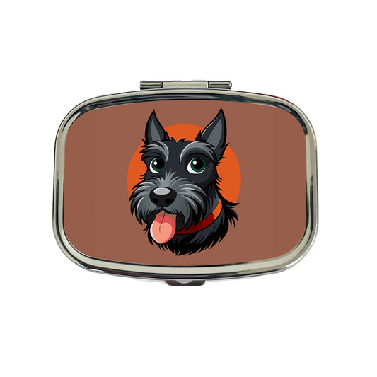 Scottish Terrier Scottie Sticking Out Tongue Travel Pill Box Case