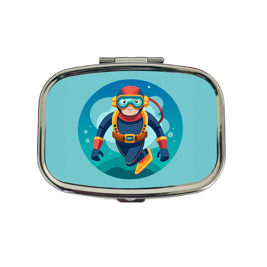 Scuba Diver Diving Travel Pill Box Case