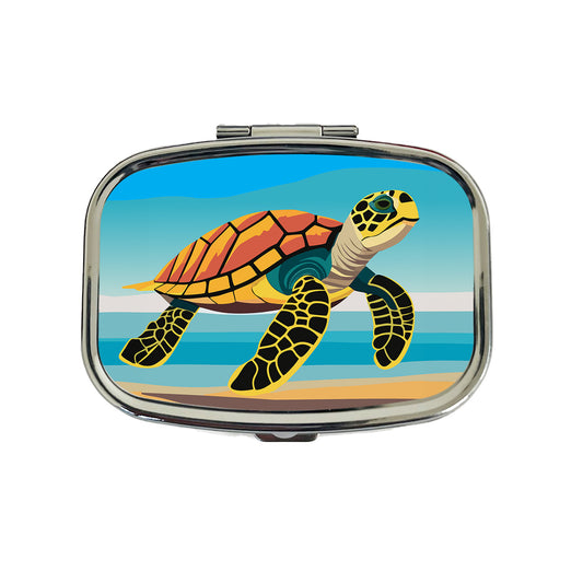 Sea Turtle Swimming Travel Pill Box Case