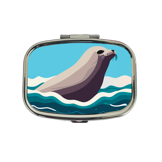 Seal Swimming in Ocean Sea Travel Pill Box Case