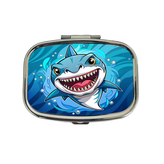 Shark in Ocean Scary Travel Pill Box Case