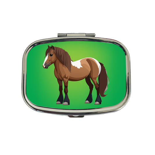 Shetland Pony Horse Standing Travel Pill Box Case