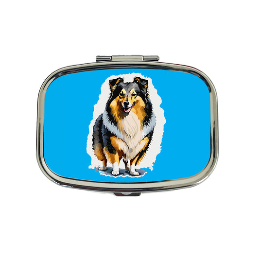 Shetland Sheepdog Standing Travel Pill Box Case