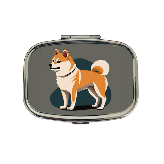 Shiba Inu Dog Standing Travel Pill Box Case