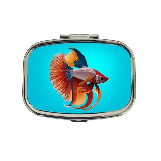 Siamese Fighting Fish Betta Freshwater Travel Pill Box Case