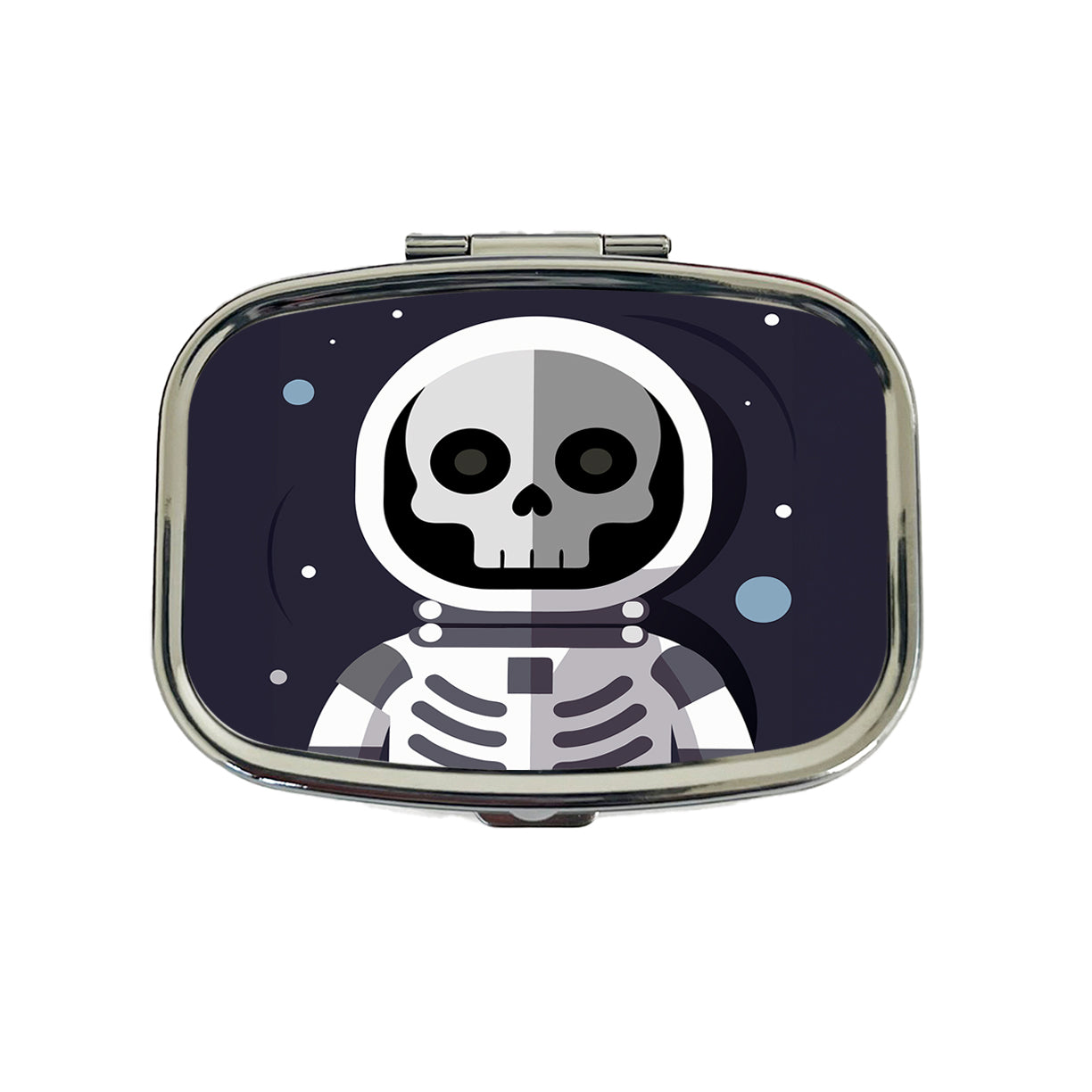 Skeleton in Space Suit Astronaut Travel Pill Box Case