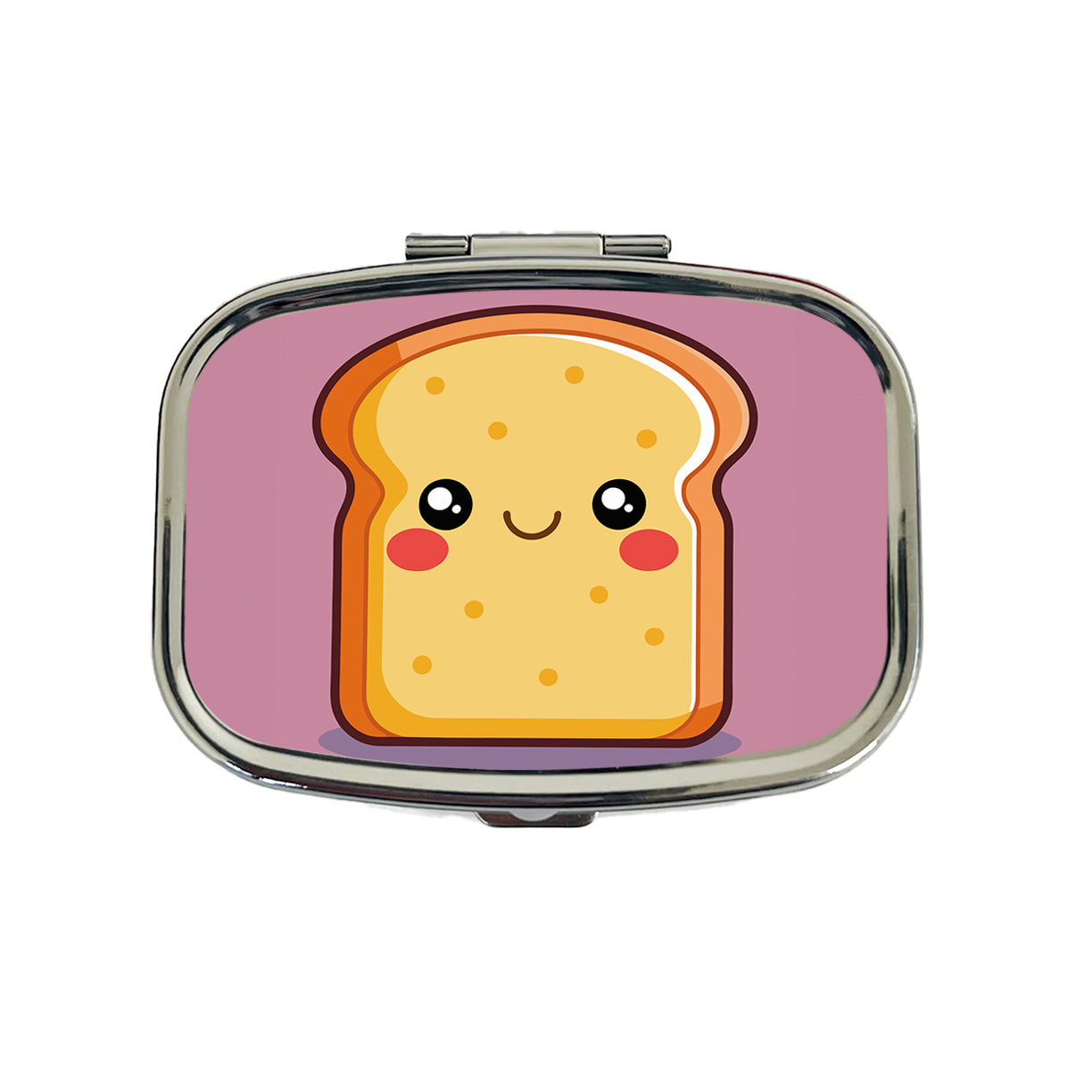 Smiling Toast Cute Travel Pill Box Case
