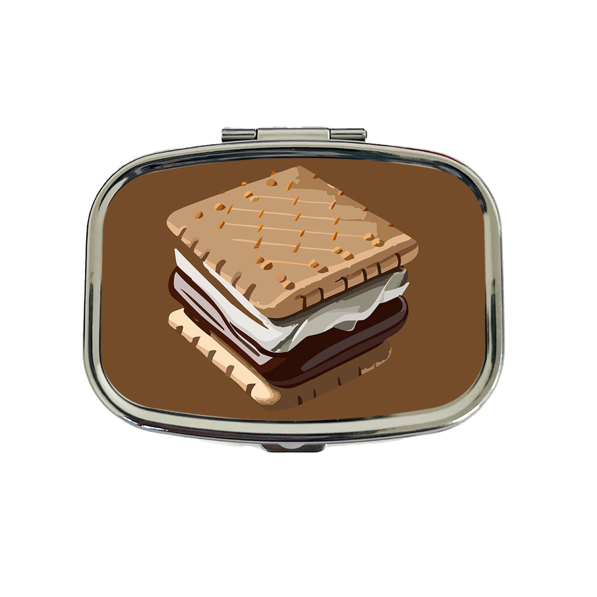 S'mores Marshmallow Camping Food Travel Pill Box Case