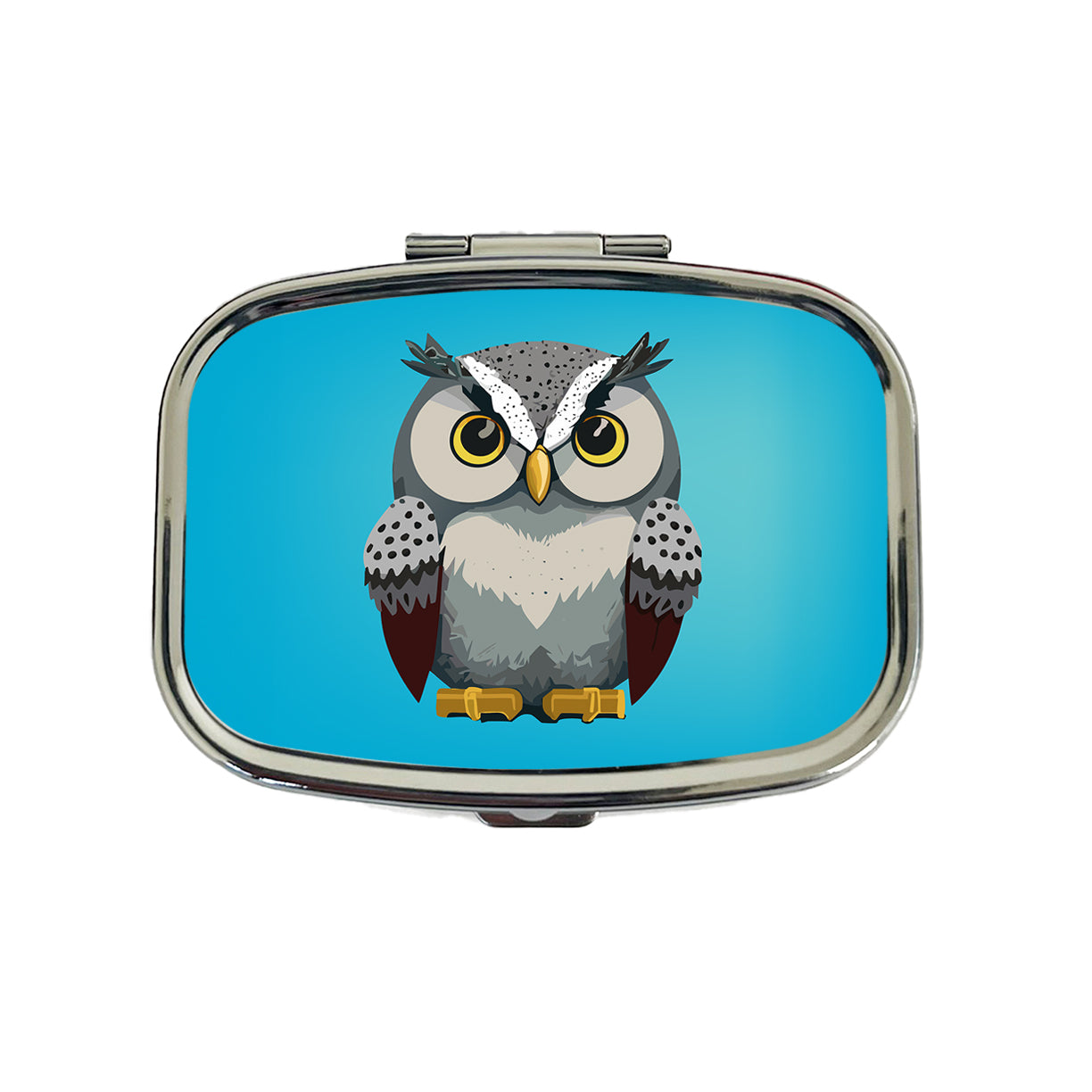 Snowy Owl Staring Travel Pill Box Case