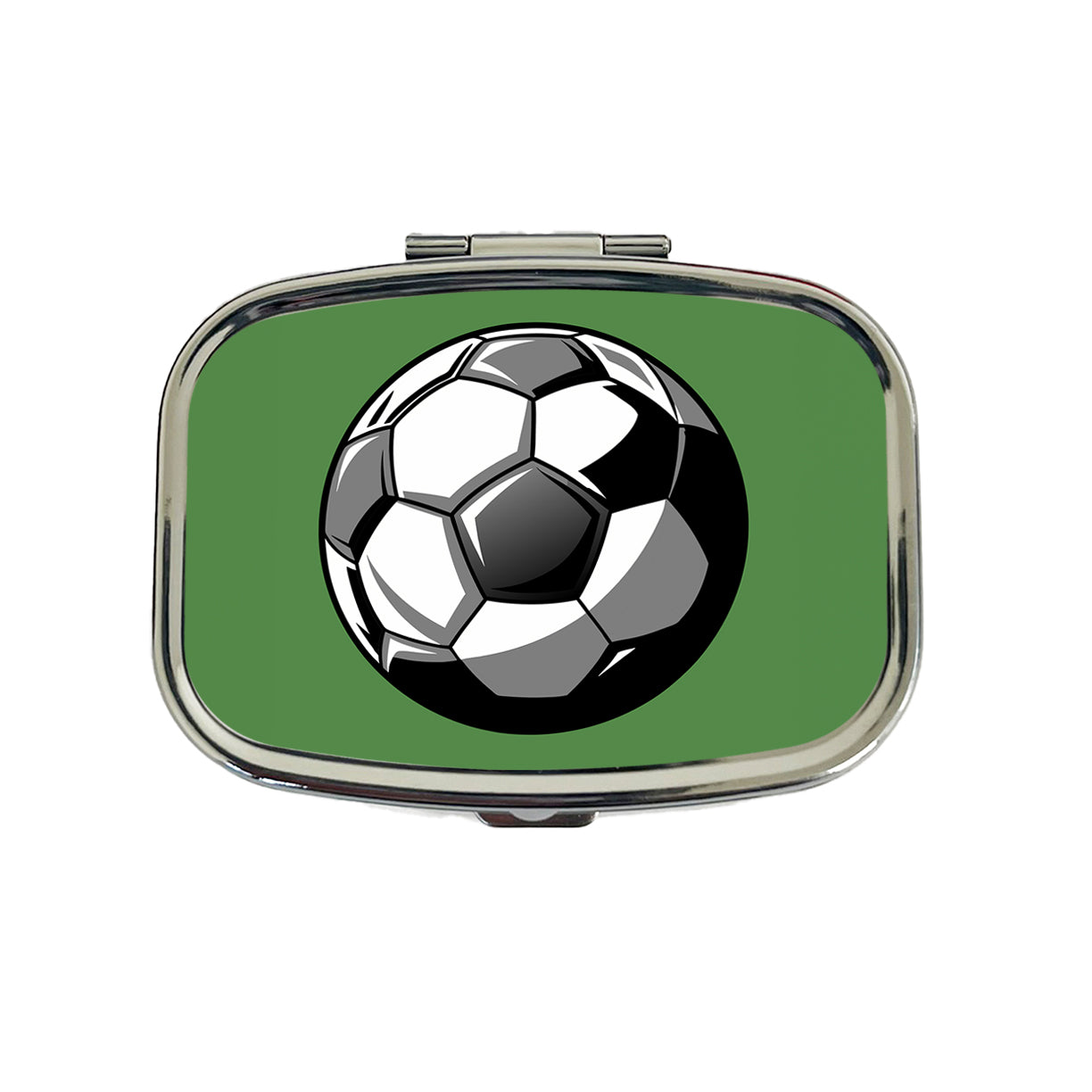 Soccer Ball Football Black White Gray Travel Pill Box Case