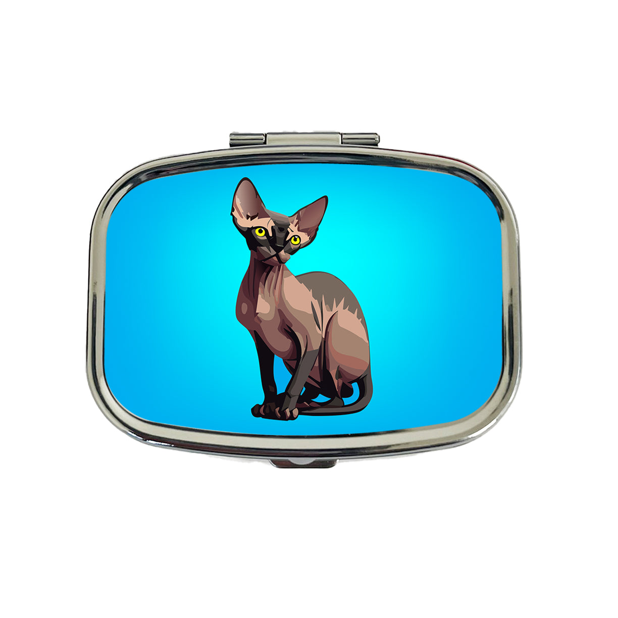 Sphynx Cat Sitting Travel Pill Box Case