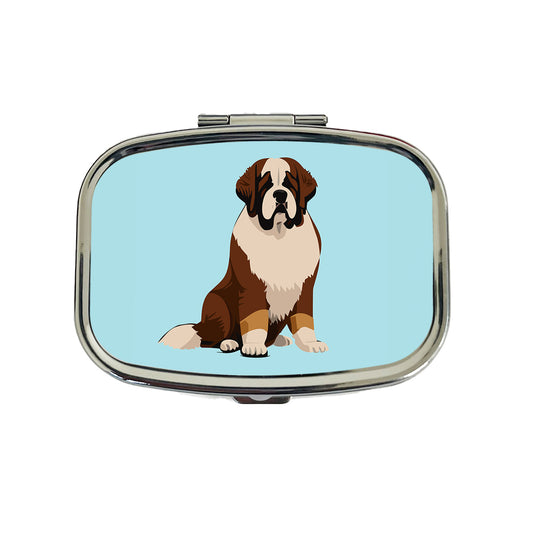 St Bernard Dog Sitting Travel Pill Box Case
