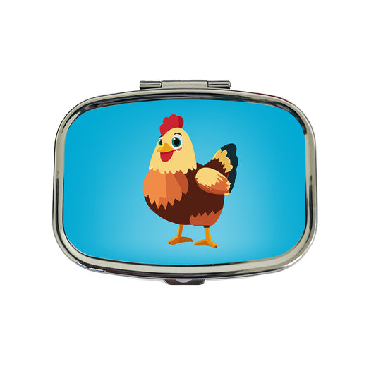 Standing Rooster Happy Travel Pill Box Case