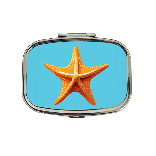 Starfish Star Fish Ocean Animal Orange Travel Pill Box Case